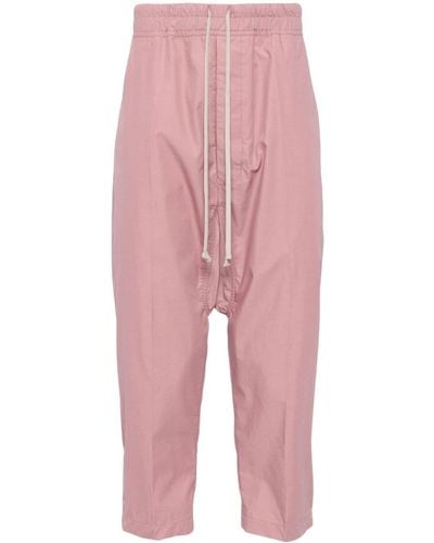 Rick Owens Drop-crotch Cotton Trousers - Pink