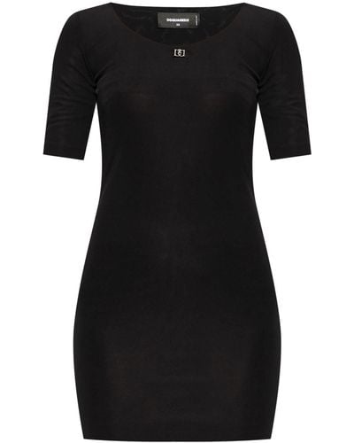 DSquared² Logo-plaque mini dress - Schwarz