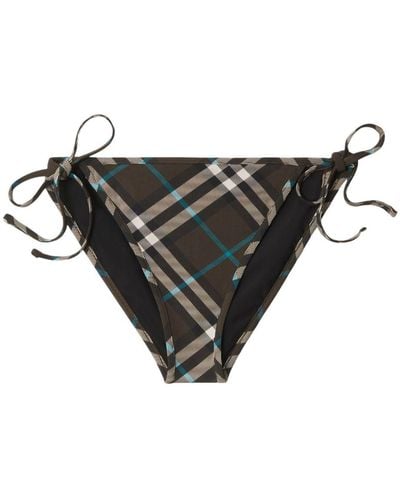 Burberry Check-pattern Bikini Bottoms - Black