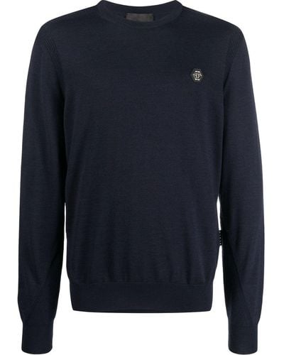 Philipp Plein ロゴパッチ セーター - ブルー
