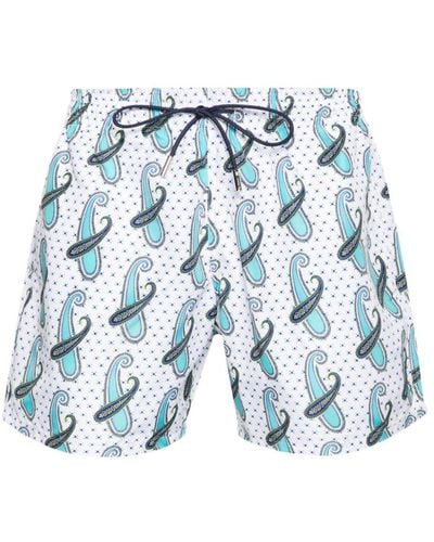 Etro Paisley-print Swim Shorts - Blue