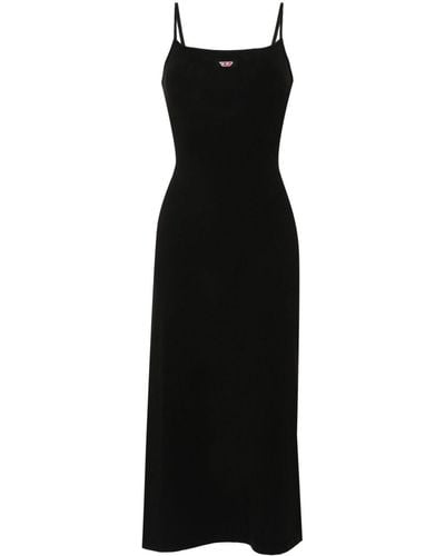 DIESEL Midi-jurk Met Logopatch - Zwart