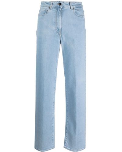 Peserico Gerade Jeans mit Logo-Patch - Blau