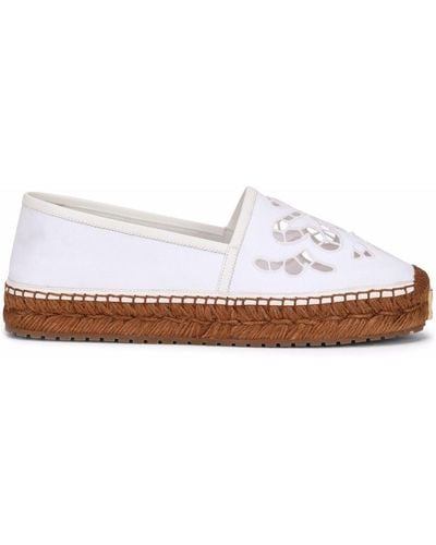 Dolce & Gabbana Broderie Anglaise Espadrilles - Wit