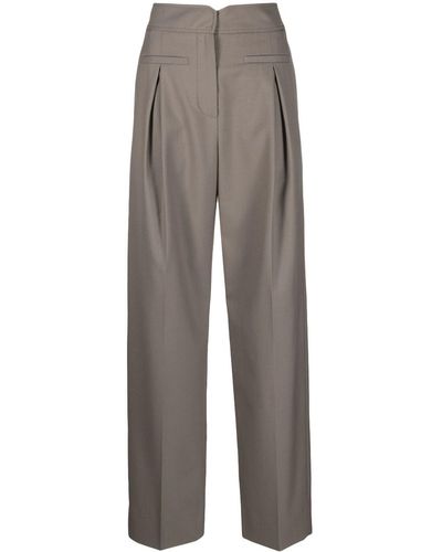 Rejina Pyo Pantalones Piper anchos - Gris