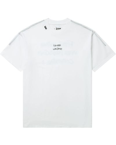 Izzue T-shirt Met Tekst - Wit