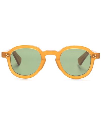 Lesca Clay Sonnenbrille mit Panto-Gestell - Gelb