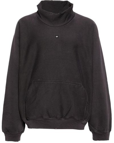 Yeezy Funnel-neck Cotton Sweatshirt - Black