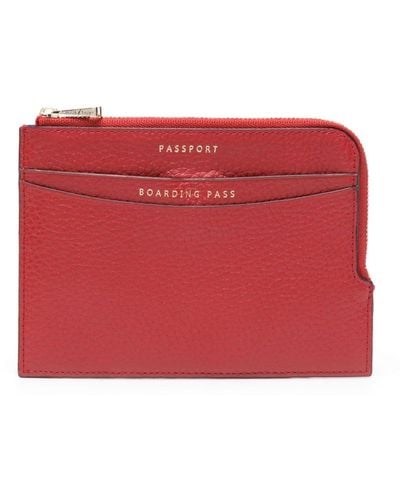 Aspinal of London Travel Leather Wallet - Red
