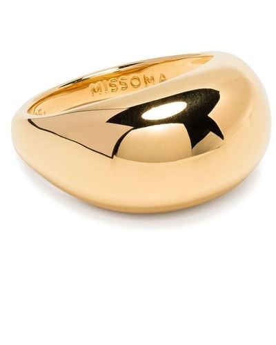 Missoma Gold-plated sterling silver Chubby dome ring - Metallizzato