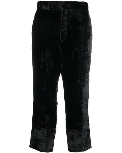SAPIO Velvet Cropped Trousers - Black