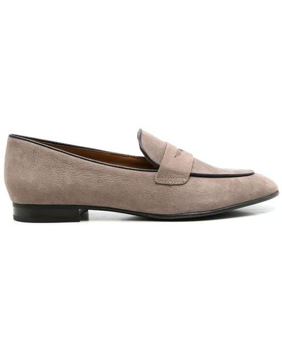 Sarah Chofakian Lauren Penny-slot Leather Loafers - Grey