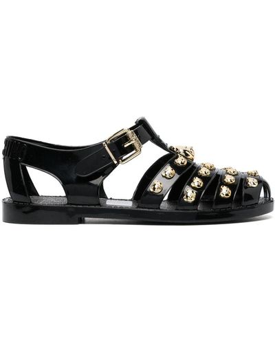 Moschino Teddy Bear-embellished Caged Sandals - Black