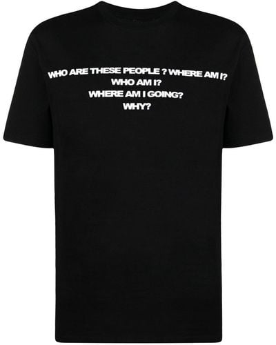 Natasha Zinko T-shirt en coton à texte imprimé - Noir