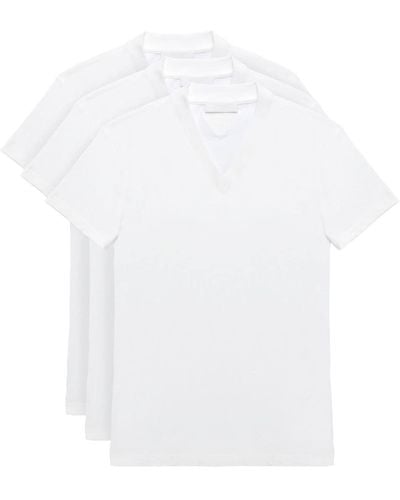 Prada Pack de tres camisetas tipo jersey - Blanco