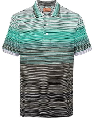 Missoni Pikee-Poloshirt mit Slub-Muster - Grün