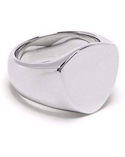 Tom Wood Shield Polished Signet Ring - Metallic
