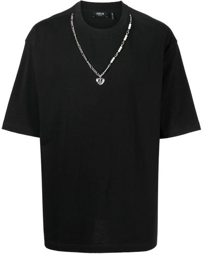 FIVE CM T-shirt Met Kettingdetail - Zwart