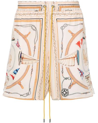 Rhude Nautica Silk Shorts - Natural