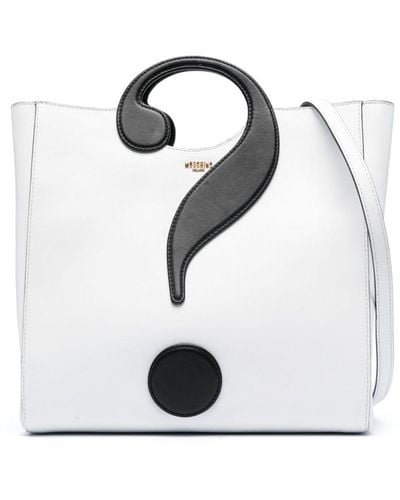 Moschino Bolso shopper con aplique del logo - Blanco