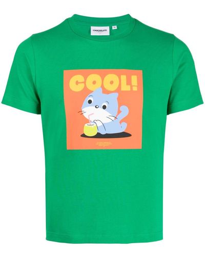 Chocoolate Graphic-print Crew-neck T-shirt - Green