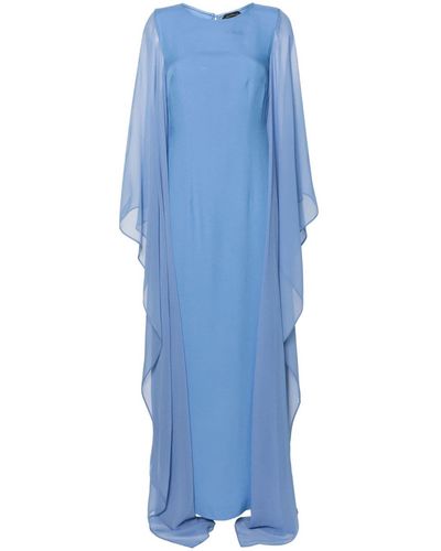 ‎Taller Marmo Adriatica Sheer-sleeve Gown - Blue