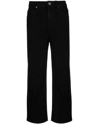 Self-Portrait High-waisted Cropped Jeans - Black