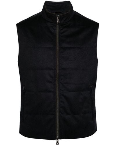 N.Peal Cashmere Belgravia quilted cashmere gilet - Schwarz