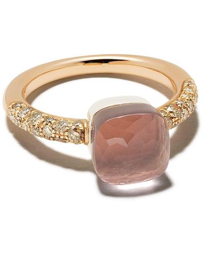 Pomellato 18kt Rose Gold Diamond Stone Ring - White