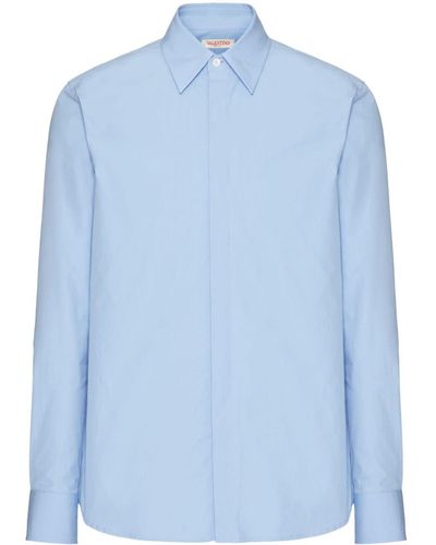 Valentino Garavani Heavy Cotton Poplin Shirt - Blue
