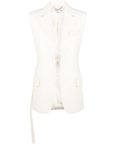 Victoria Beckham Two-tone Sleeveless Jacket - White