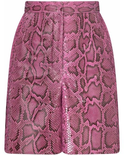 Dolce & Gabbana Shorts Met Slangenprint - Roze