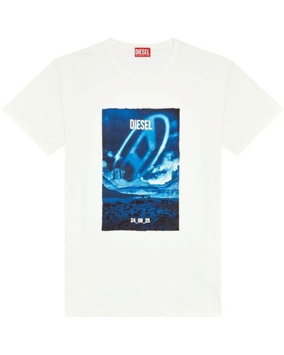 DIESEL T-Boxt-Q16 T-Shirt mit grafischem Print - Blau