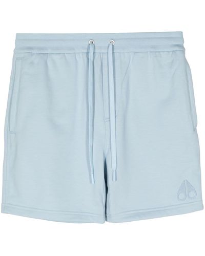 Moose Knuckles Logo-embroidered Cotton Track Shorts - Blue