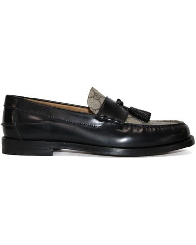 Gucci Leather GG Loafers - Black