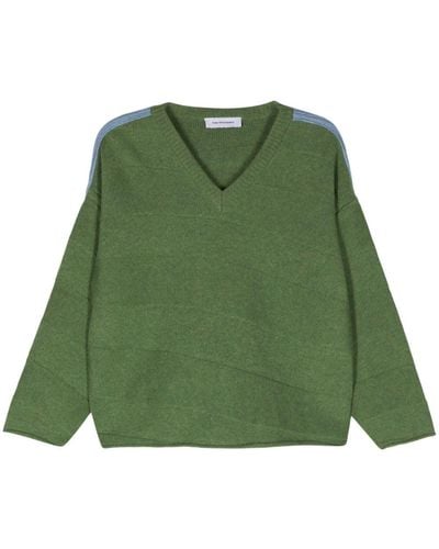 Kiko Kostadinov Delian V-neck Sweater - Men's - Virgin Wool - Green