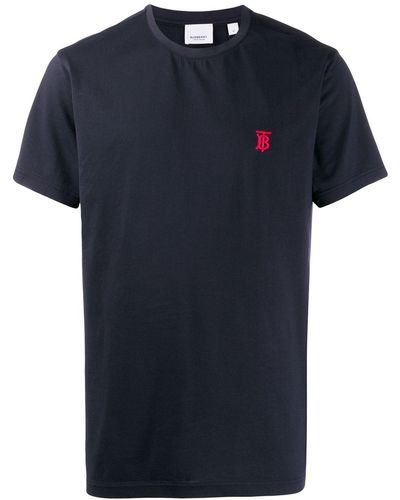 Burberry T-shirt Met Logo - Blauw