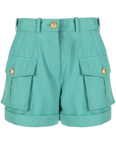 Balmain Pantalones cortos de talle alto - Verde