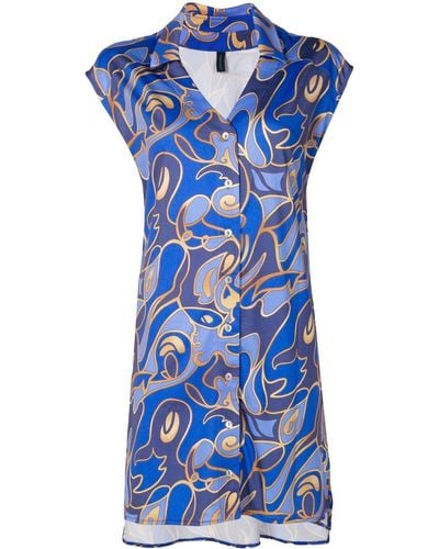Lygia & Nanny Jamile Abstract-print Shirt Dress - Blue