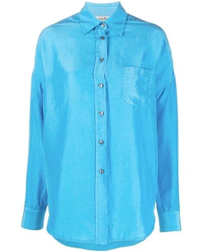 Alberto Biani Silk Long-sleeve Shirt - Blue