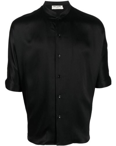 Saint Laurent Overhemd Met Korte Mouwen - Zwart