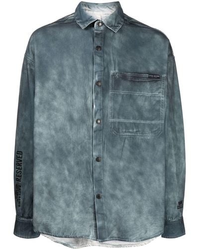 Izzue Camisa con bolsillos de parche frontales - Azul