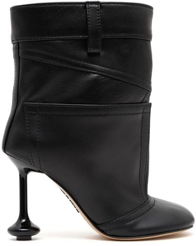 Loewe Toy Panta 90mm Leather Ankle Boots - Black