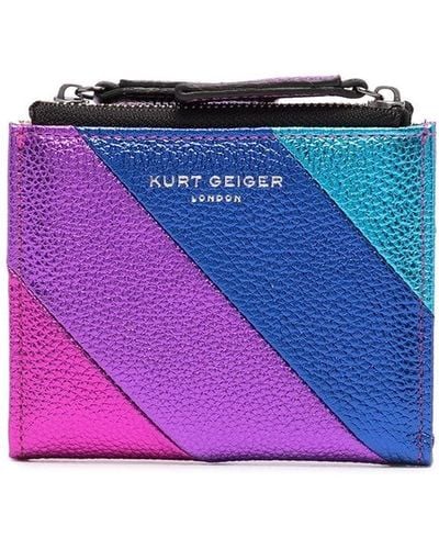 Kurt Geiger Colour-block Logo-print Wallet - Purple