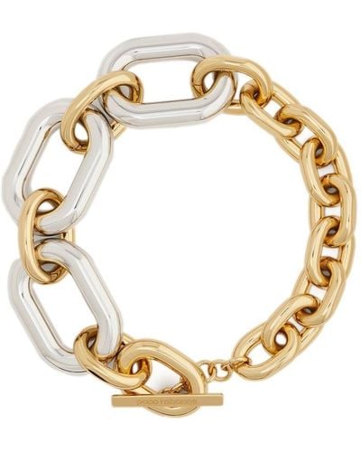 Rabanne Collar XL Link en plata y dorado - Metálico