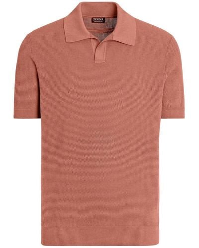 Zegna Cotton Polo Shirt - Orange