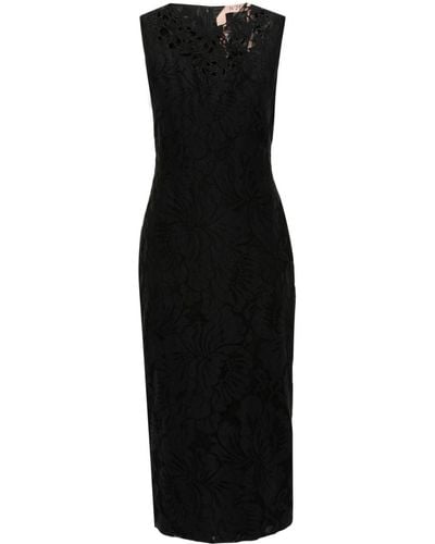 N°21 Floral-lace Midi Dress - Black