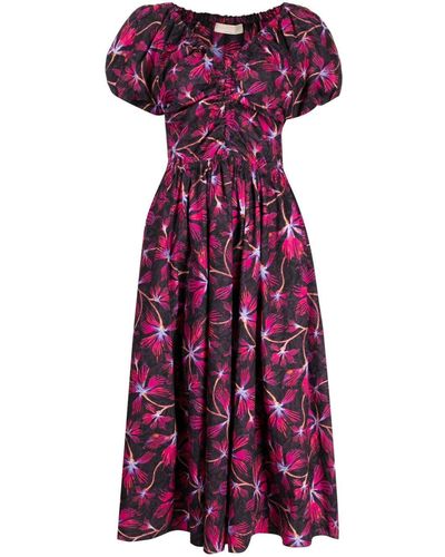 Ulla Johnson Cecile Floral-print Dress - Purple