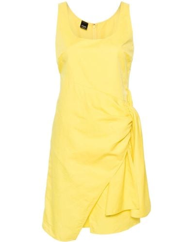 Pinko Acallide Wrap Midi Dress - Yellow