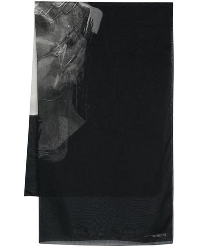 Rick Owens Ron Flag Scarf - Unisex - Cotton/silk - Black